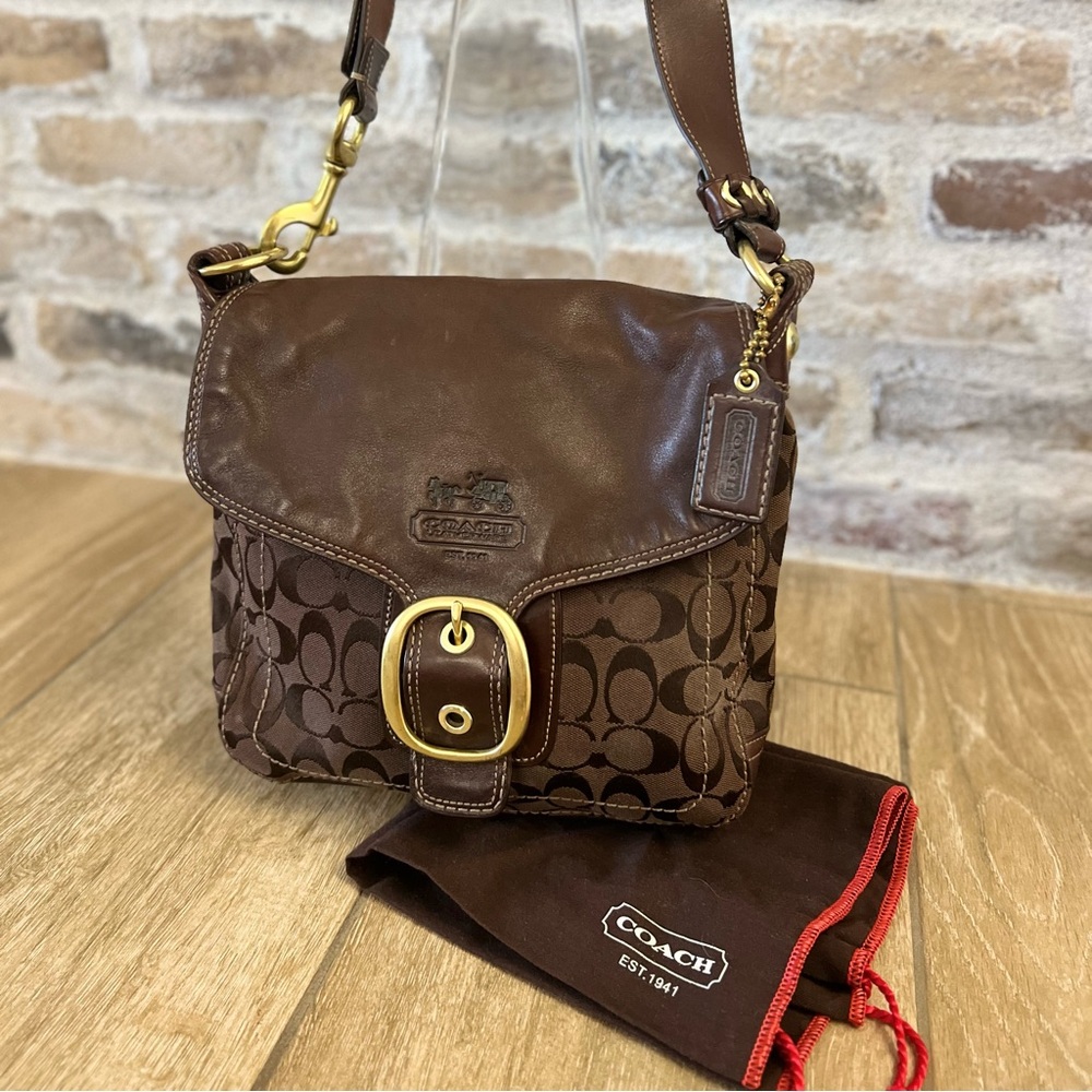 Coach Bleeker Leather Flap Shoulder Bag